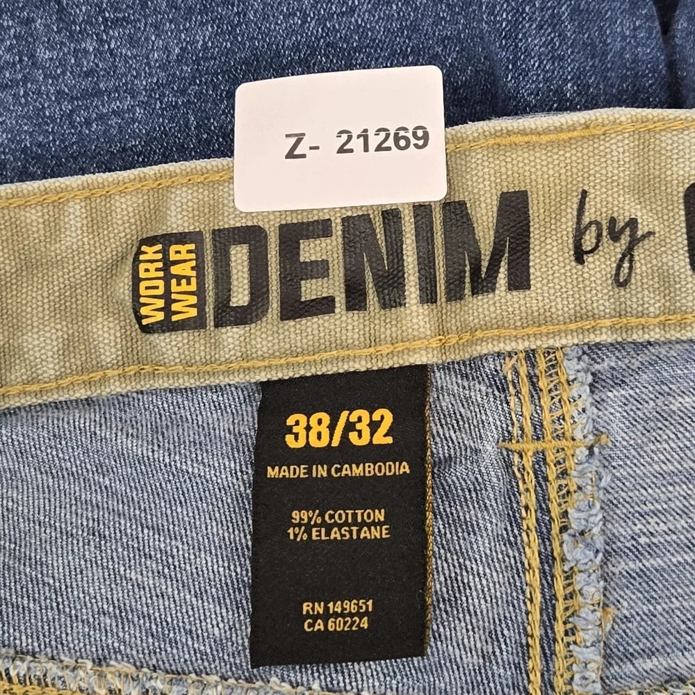 CAT Men Jeans 38X32 Blue Denim Workwear 27